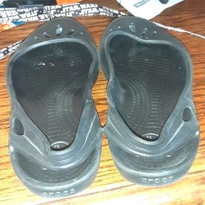 CROCS LADIES 6W BLACK FLATS EXCELLENT CONDITION